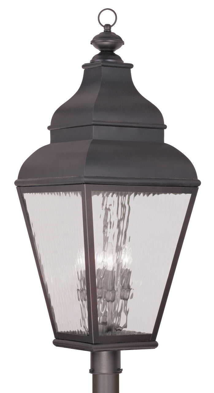 LIVEX Lighting 2608-07 Exeter Outdoor Post Lantern in Charcoal (4 Light)