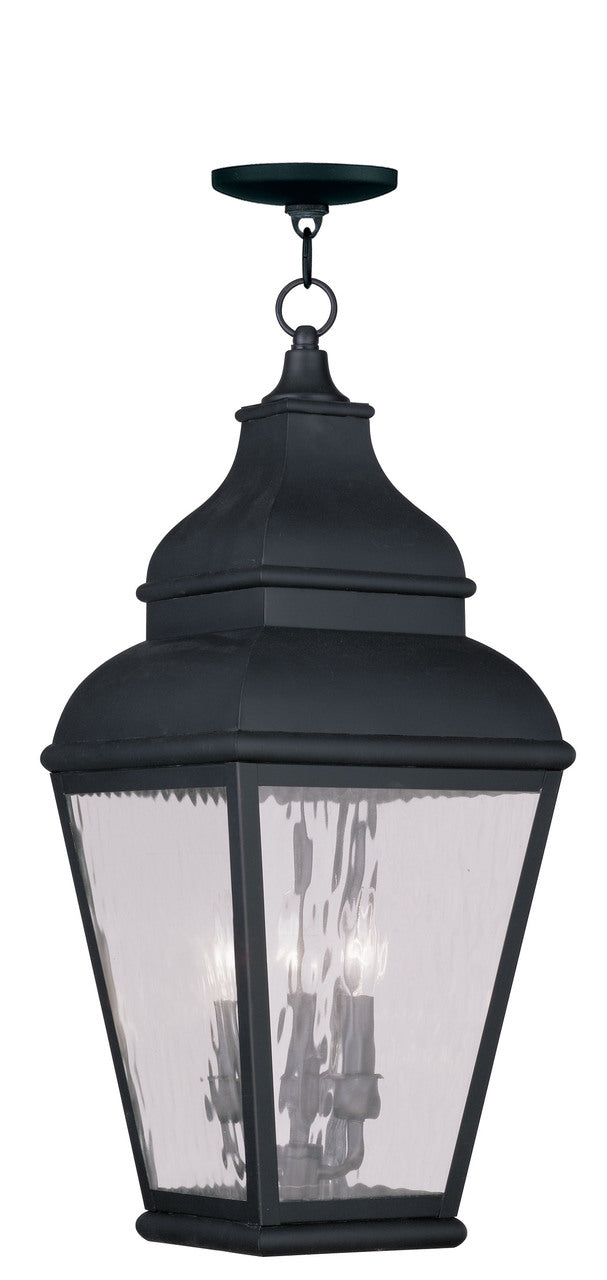 LIVEX Lighting 2610-04 Exeter Outdoor Chain Lantern in Vintage Pewter (3 Light)