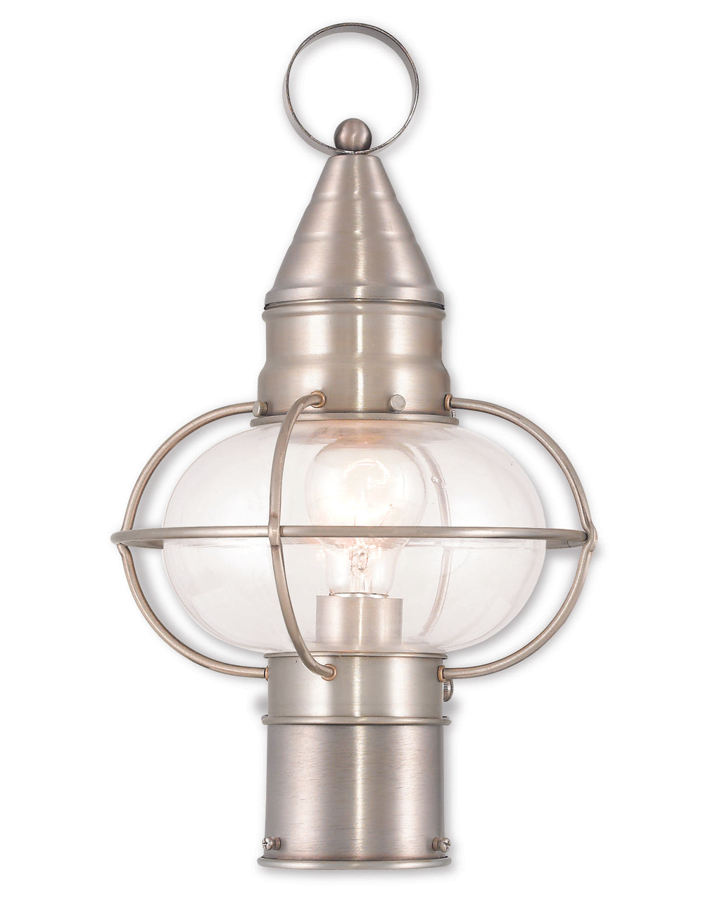 LIVEX Lighting 26902-91 Newburyport Post Lantern in Brushed Nickel (1 Light)