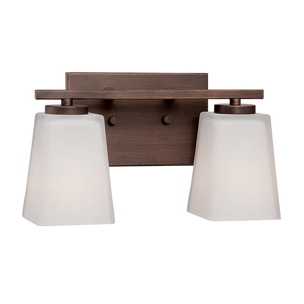 Millennium Lighting 292-RBZ Etched White Vanity Light in Rubbed Bronze