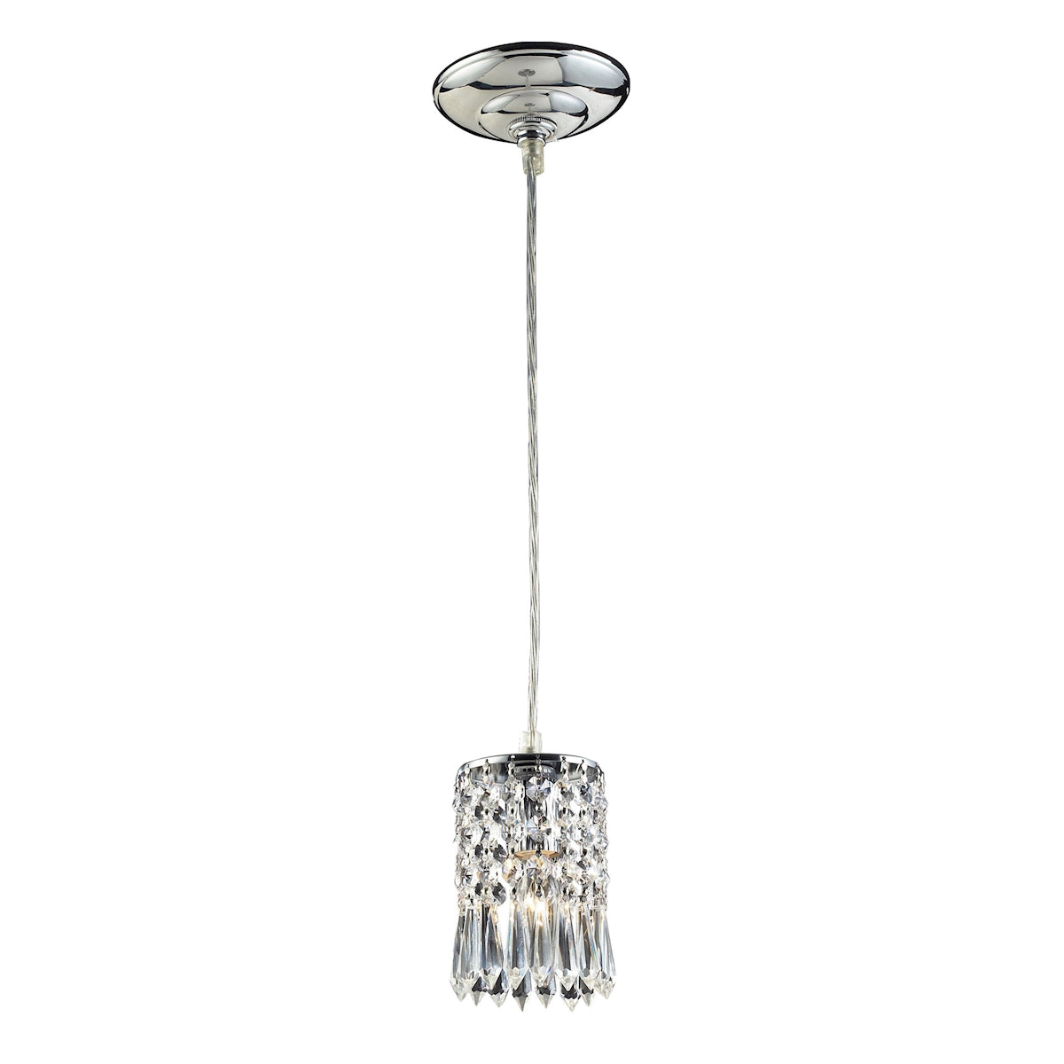 ELK Lighting 2997/1A Optix 1-Light Mini Pendant in Polished Chrome with Clear Crystal