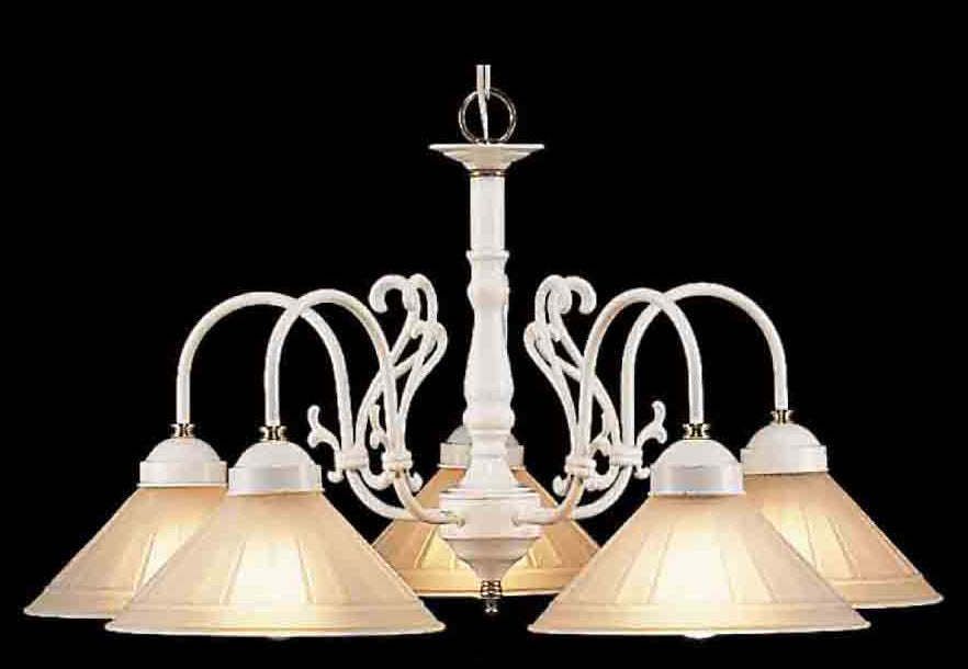 Classic Lighting 3055 W/PB-C Biltmore Traditional Chandelier in White with Clear Glass