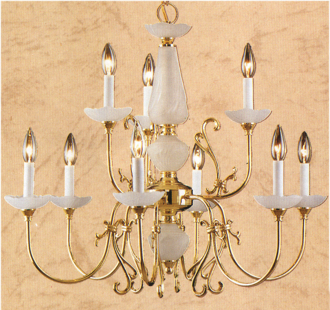 Classic Lighting 3069 PB Bloomington Traditional Chandelier in Polished Brass