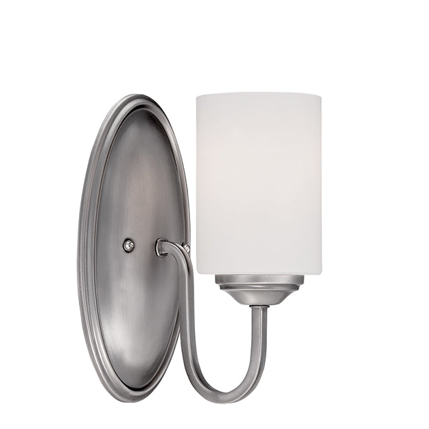 Millennium Lighting 3071-BPW Lansing Etched White Wall Sconce in Brushed Pewter