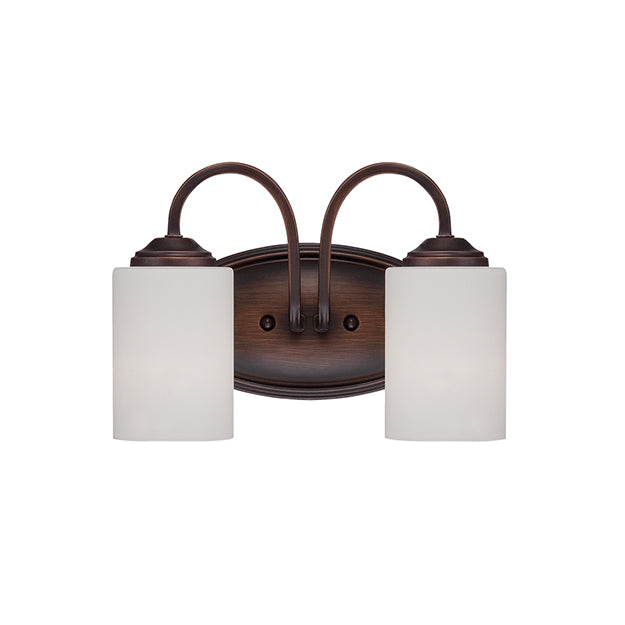 Millennium Lighting 3072-RBZ Lansing Etched White Vanity Light in Rubbed Bronze