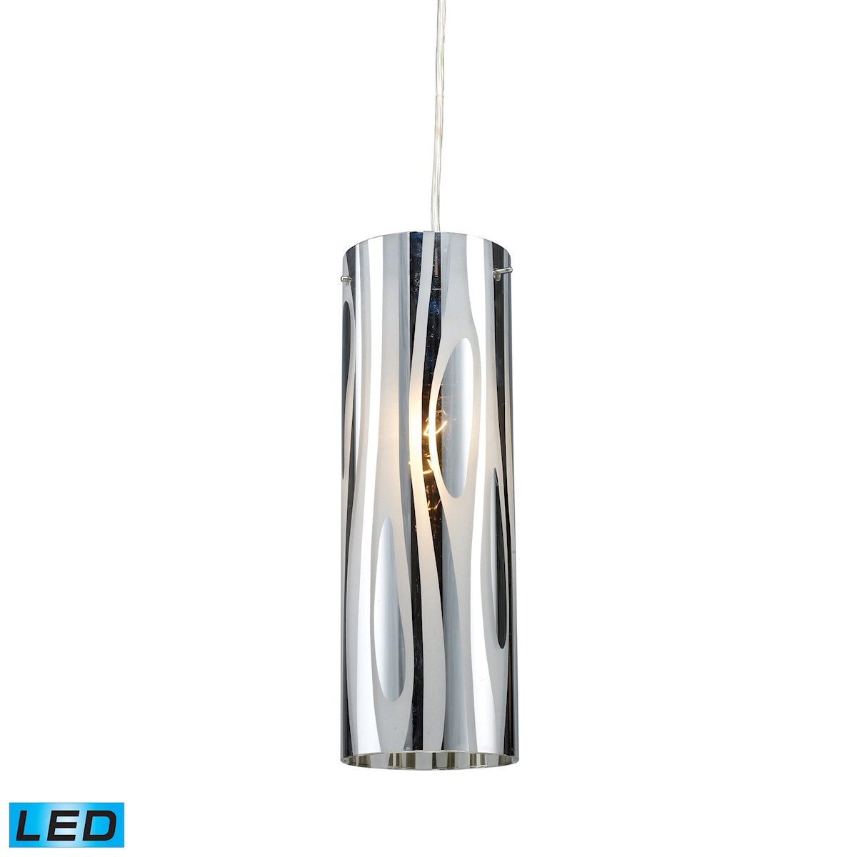 ELK Lighting 31078/1-LED Chromia 1-Light Mini Pendant in Polished Chrome with Cylinder Shade - Includes LED Bulb