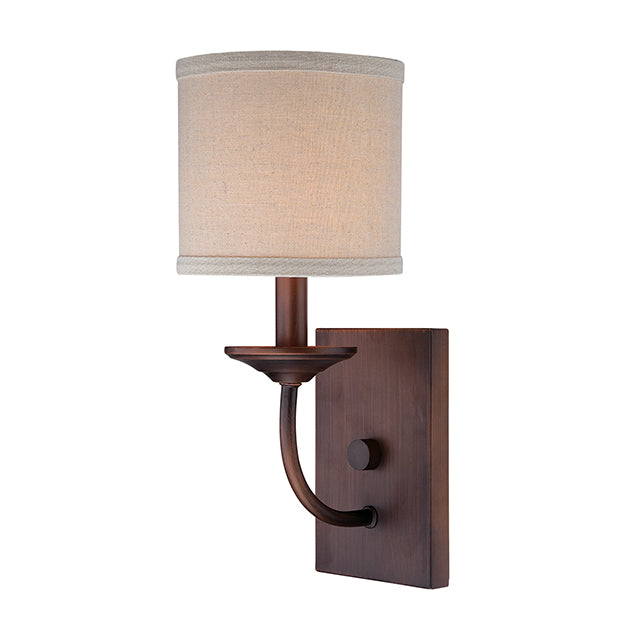 Millennium Lighting 3111-RBZ Jackson Wall Sconce in Rubbed Bronze with Beige Shade