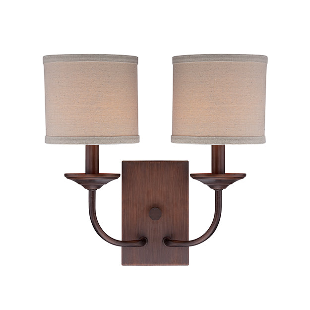 Millennium Lighting 3112-RBZ Jackson Wall Sconce in Rubbed Bronze with Beige Shade