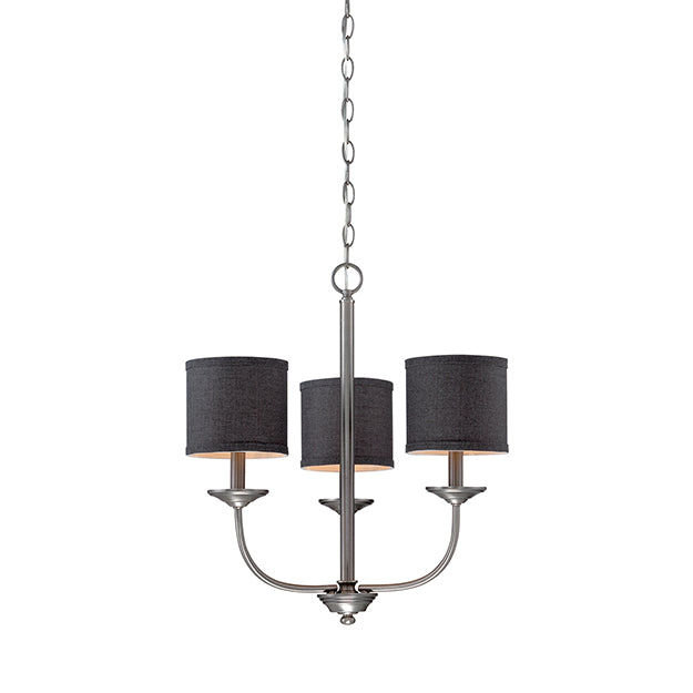 Millennium Lighting 3113-BPW Jackson Chandelier in Brushed Pewter with Charcoal Shade