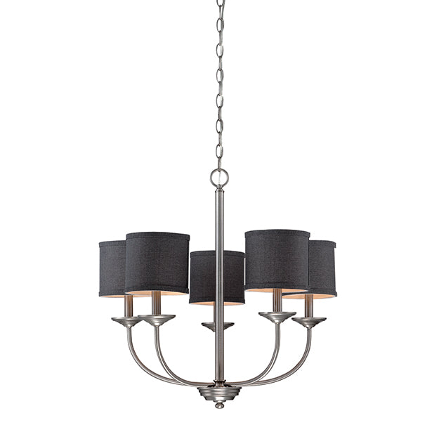 Millennium Lighting 3115-BPW Jackson Chandelier in Brushed Pewter with Charcoal Shade