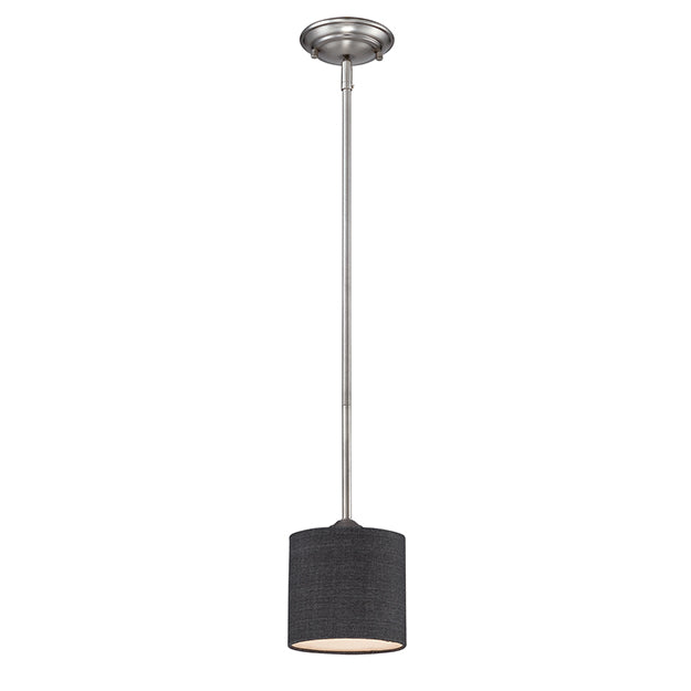 Millennium Lighting 3121-BPW Jackson Mini Pendant in Brushed Pewter with Charcoal Shade