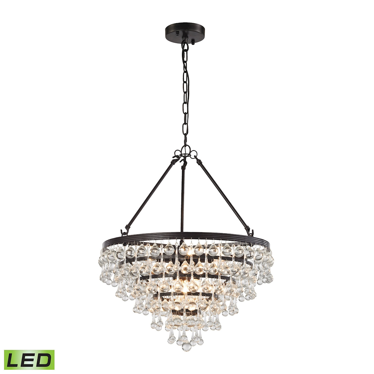 ELK Lighting 31271/6-LED Ramira 6-Light Chandelier in Oil Rubbed Bronze with Clear Glass Drops - Includes LED Bulbs