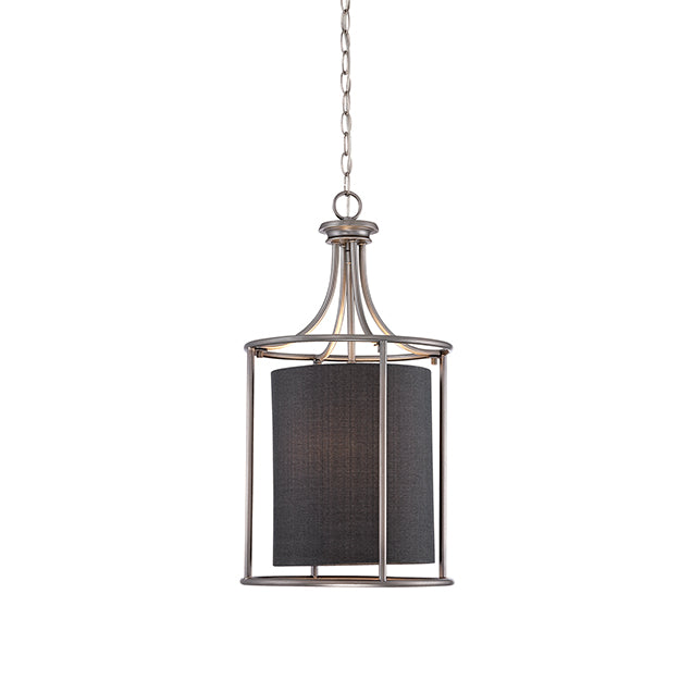 Millennium Lighting 3142-BPW Jackson Pendant in Brushed Pewter with Charcoal Shade
