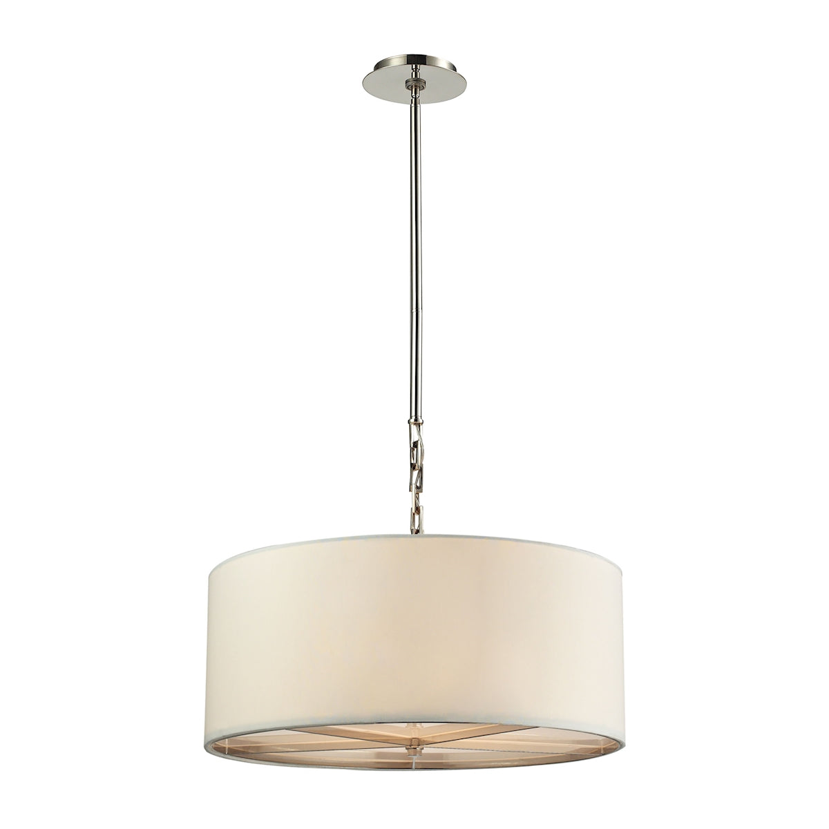 ELK Lighting 31651/5 Selma 5-Light Chandelier in Polished Nickel with White Fabric Shade