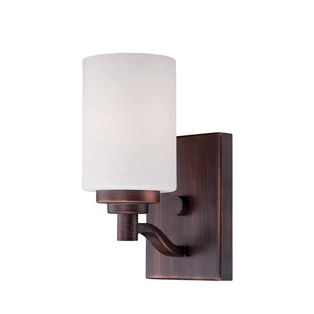 Millennium Lighting 3181-RBZ Durham Etched White Wall Sconce in Rubbed Bronze