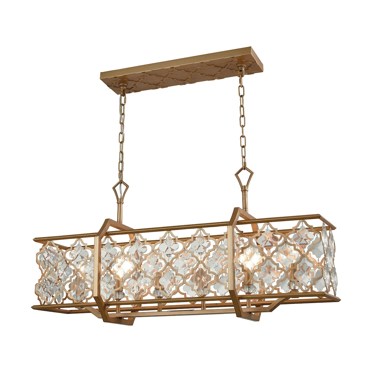 ELK Lighting 32095/6 Armand 6-Light Chandelier in Matte Gold with Clear Crystals