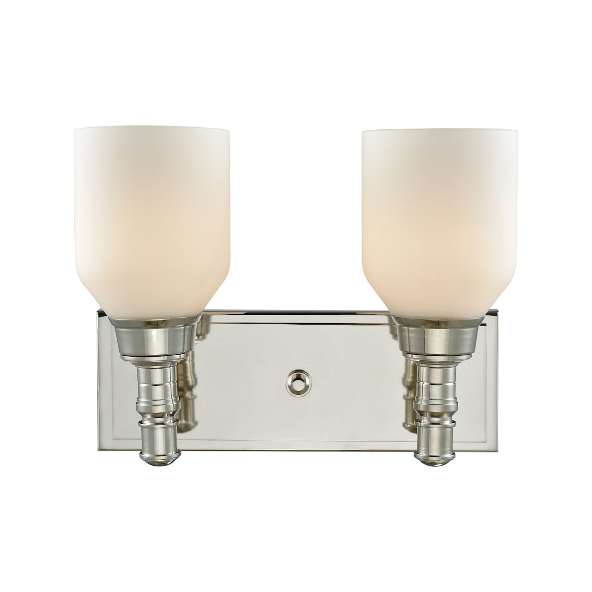 ELK Lighting 32271/2 Baxter 2-Light Vanity Lamp in Polished Nickel with Opal White Glass
