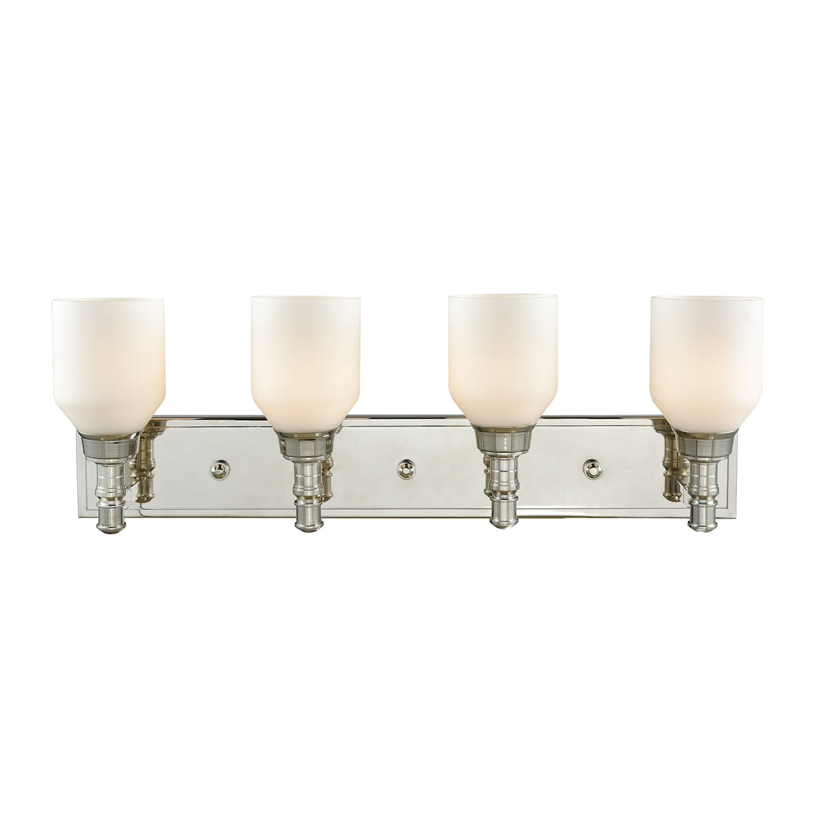 ELK Lighting 32273/4 Baxter 4-Light Vanity Lamp in Polished Nickel with Opal White Glass