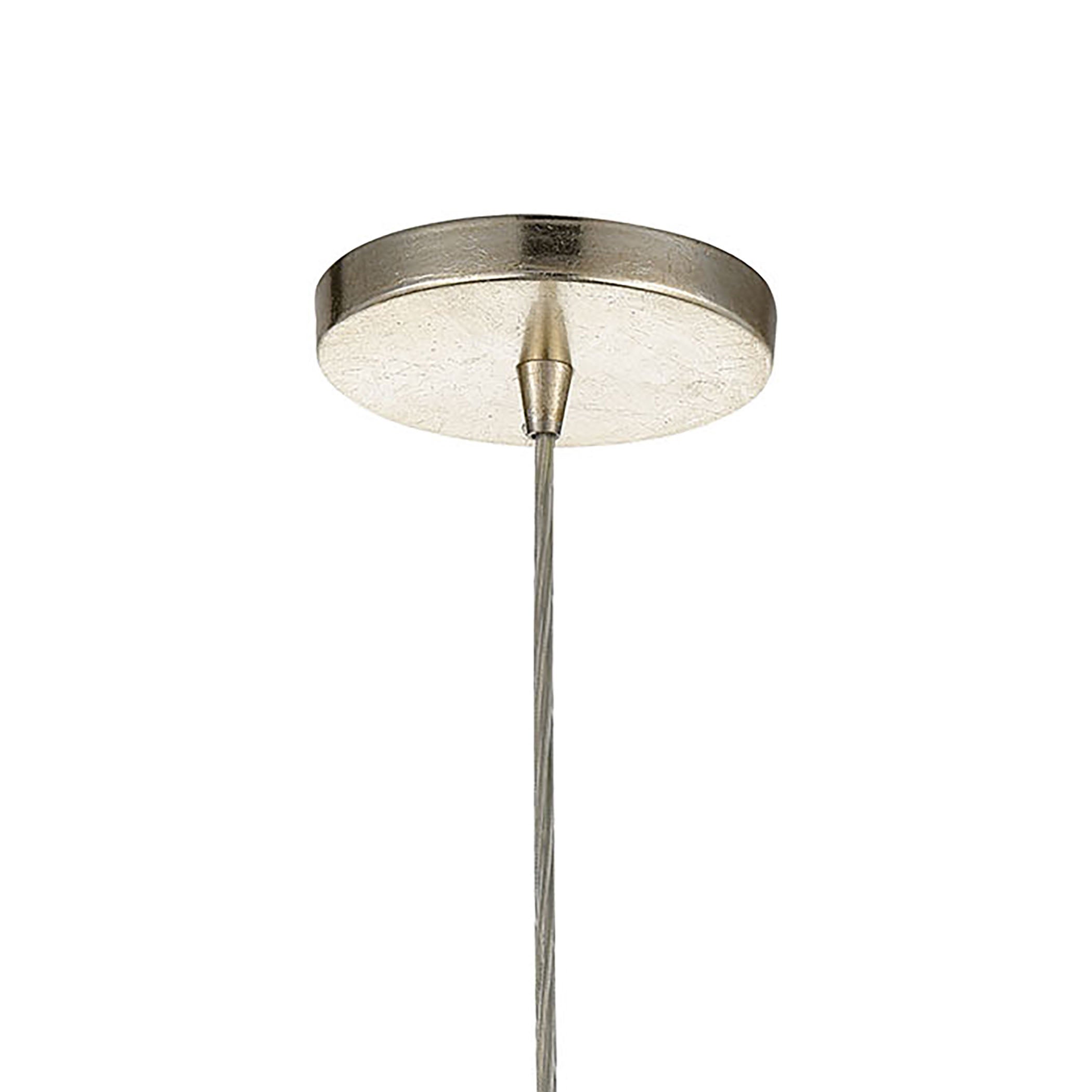 ELK Lighting 32343/1 Morning Frost 1-Light Mini Pendant in Silver Leaf with Clear and Frosted Glass Drops