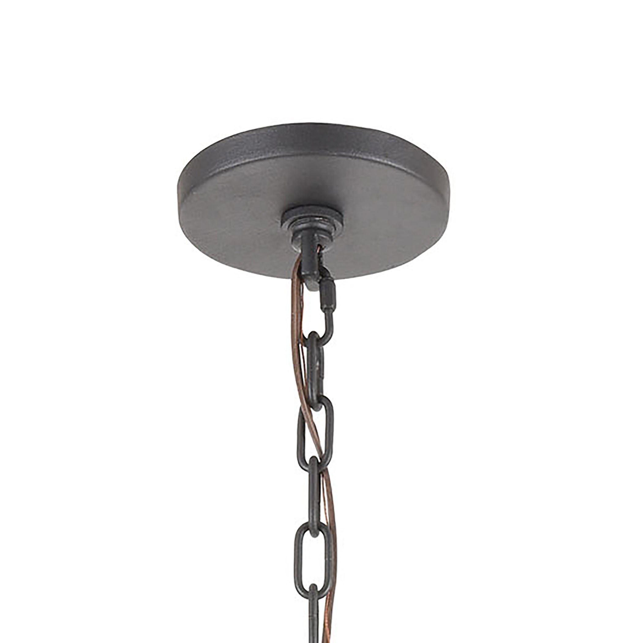 ELK Lighting 32421/6 Inversion 6-Light Chandelier in Charcoal with Textured Clear Glass