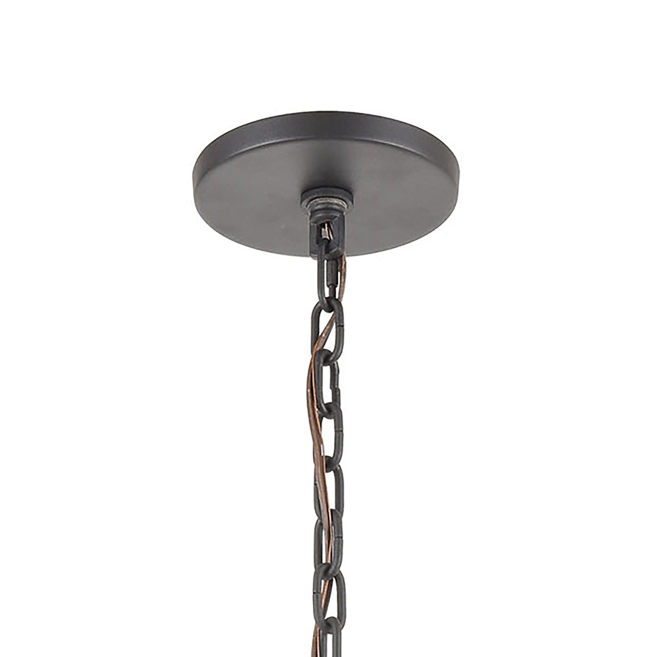 ELK Lighting 32422/8 Inversion 8-Light Chandelier in Charcoal with Textured Clear Glass