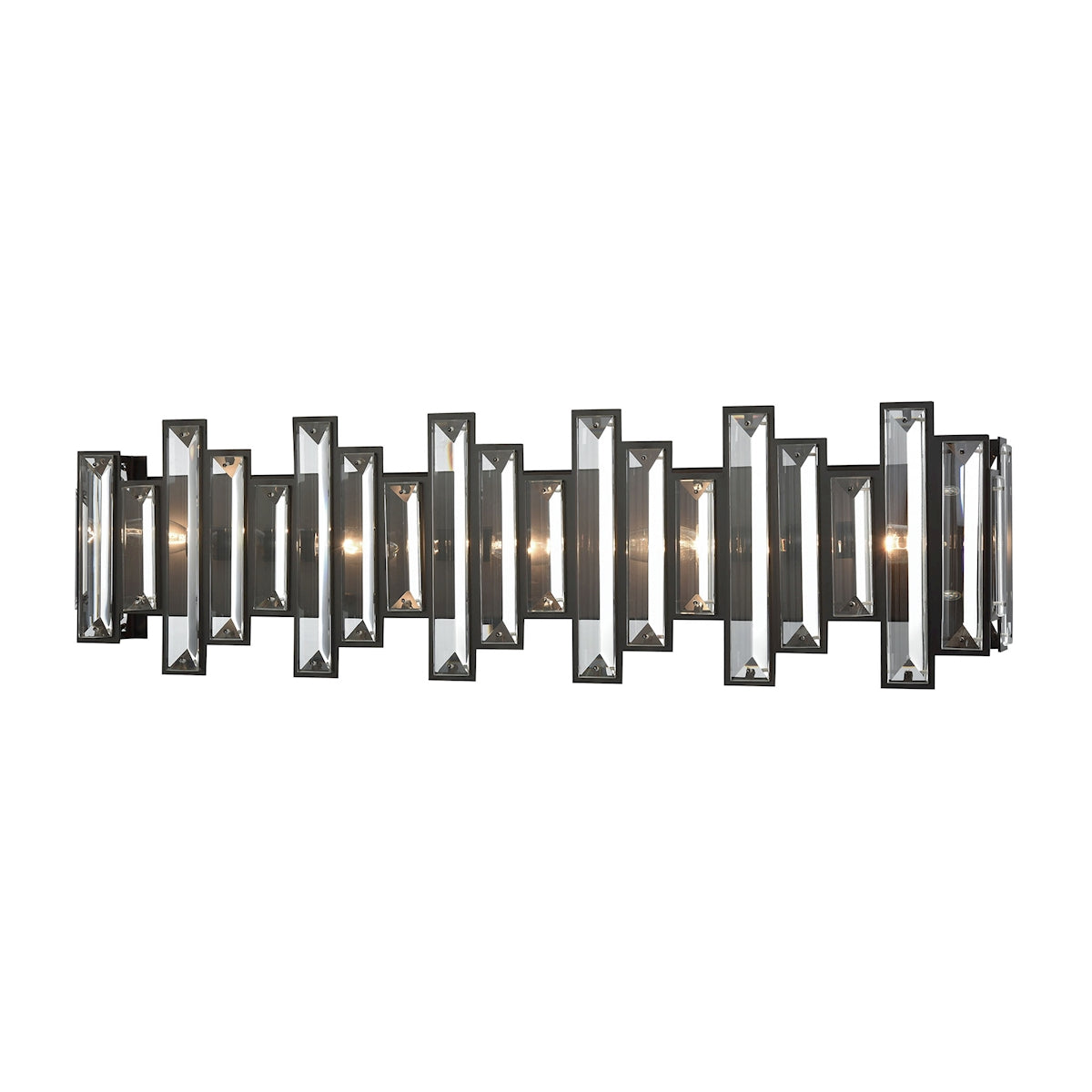 ELK Lighting 33002/5 Crystal Heights 5-Light Vanity Sconce in Oil Rubbed Bronze with Clear Crystal