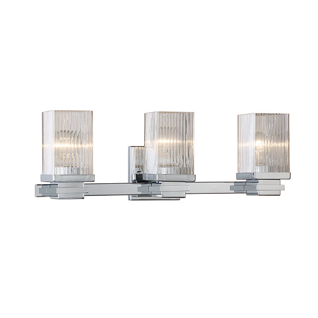 Millennium Lighting 343-CH Clear Fluted Vanity Light in Chrome