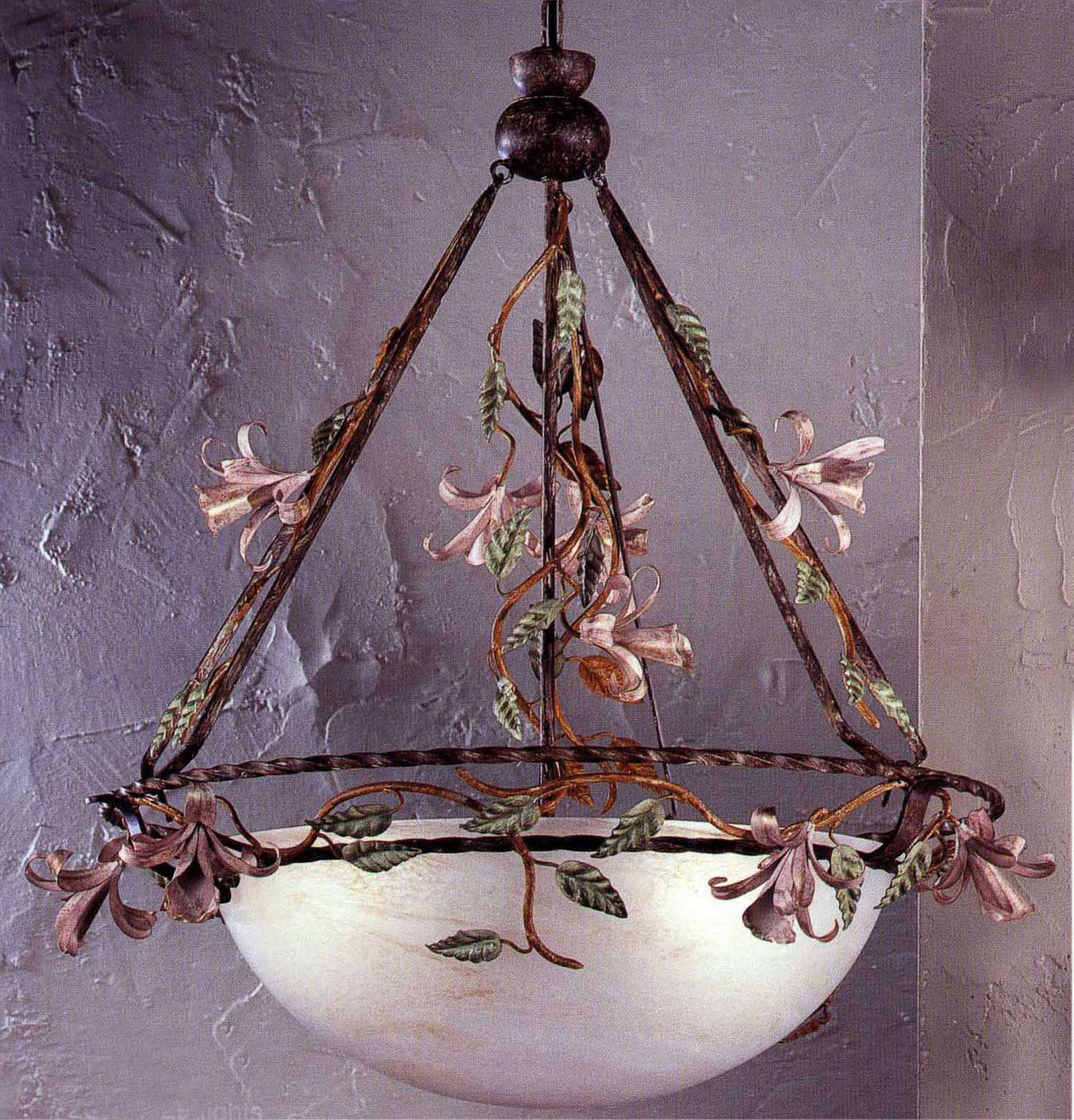 Classic Lighting 3645 Secret Garden Steel/Glass Pendant (Imported from Italy)