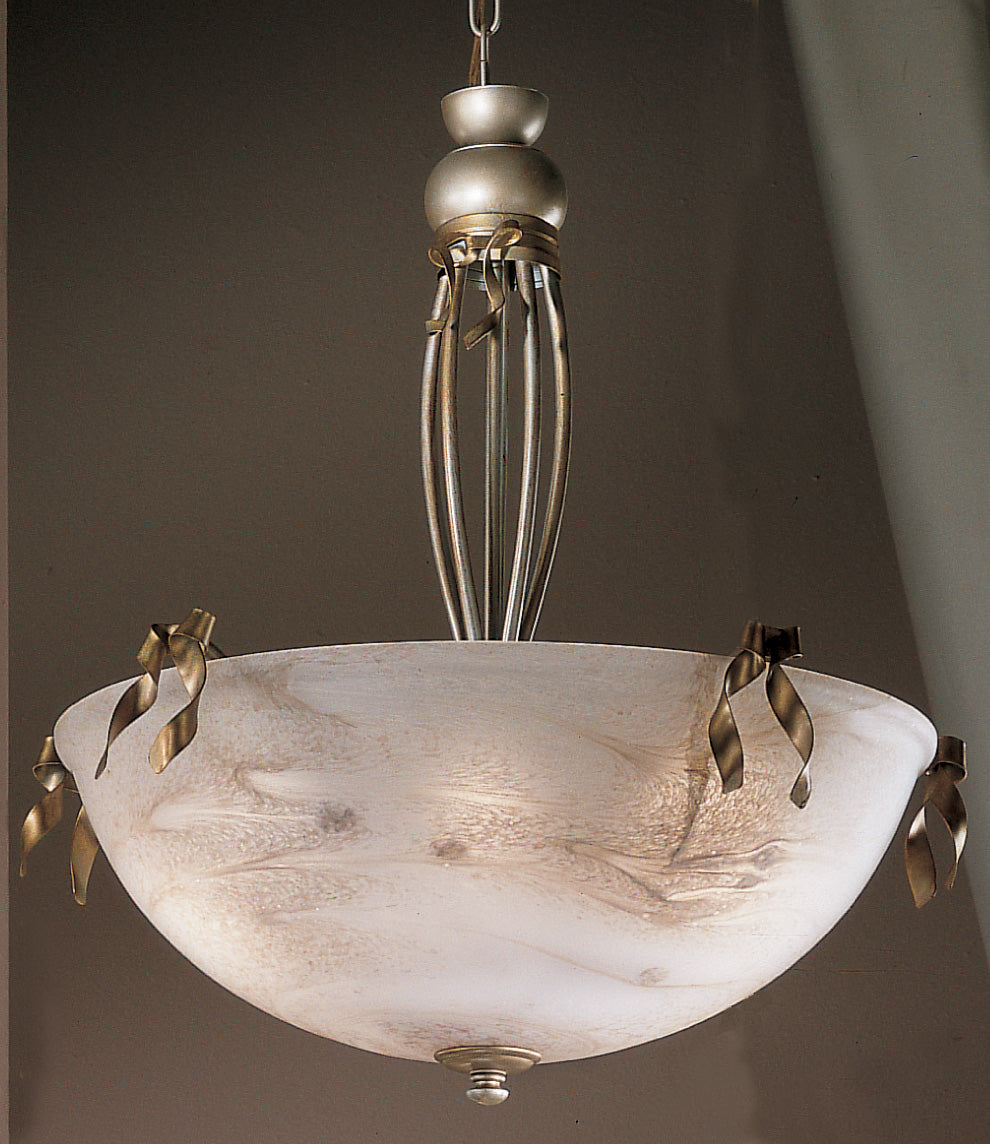 Classic Lighting 3650 SG Belluno Wrought Iron Pendant in Silver/Gold (Imported from Italy)