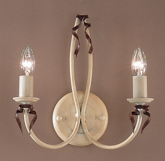 Classic Lighting 3652 IB Belluno Wrought Iron Wall Sconce in Ivory/Brown (Imported from Italy)