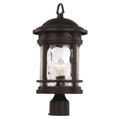 Trans Globe Lighting 40373 BK 18.5" Outdoor Black Nautical Postmount Lantern