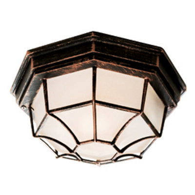 Trans Globe Lighting 40581 BC 4" Outdoor Black Copper Rustic Flushmount Lantern