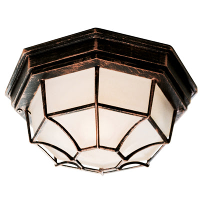 Trans Globe Lighting 40582 BC 5" Outdoor Black Copper Rustic Flushmount Lantern
