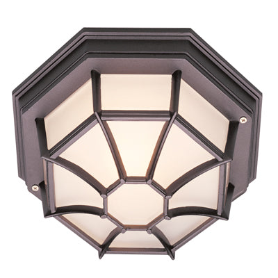 Trans Globe Lighting 40582 BK 5" Outdoor Black Rustic Flushmount Lantern