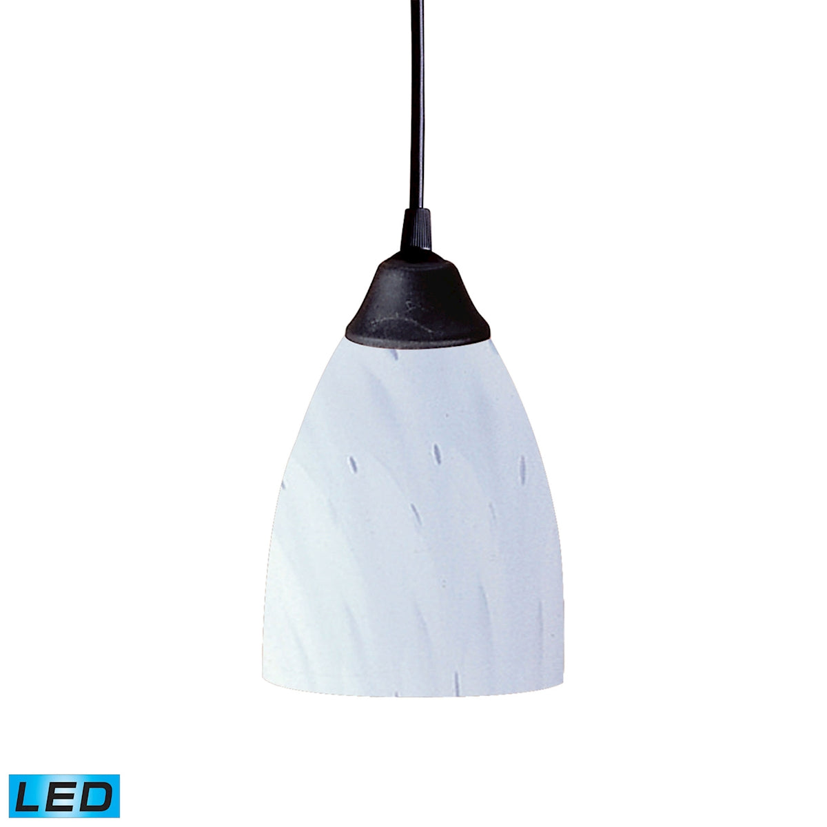 ELK Lighting 406-1WH-LED Classico 1-Light Mini Pendant in Dark Rust with Simple White Glass - Includes LED Bulb