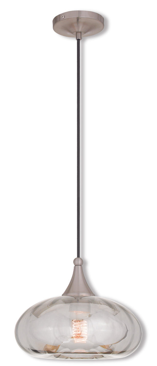 LIVEX Lighting 40603-91 Contemporary Mini Pendant in Brushed Nickel (1 Light)