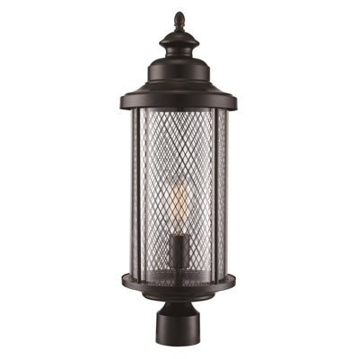 Trans Globe Lighting 40743 BK 20" Outdoor Black Industrial  Postmount Lantern