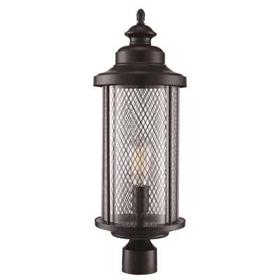 Trans Globe Lighting 40744 BK 24.5" Outdoor Black Industrial  Postmount Lantern