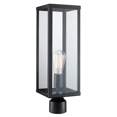 Trans Globe Lighting 40754 BK 19.25" Outdoor Black Industrial  Postmount Lantern