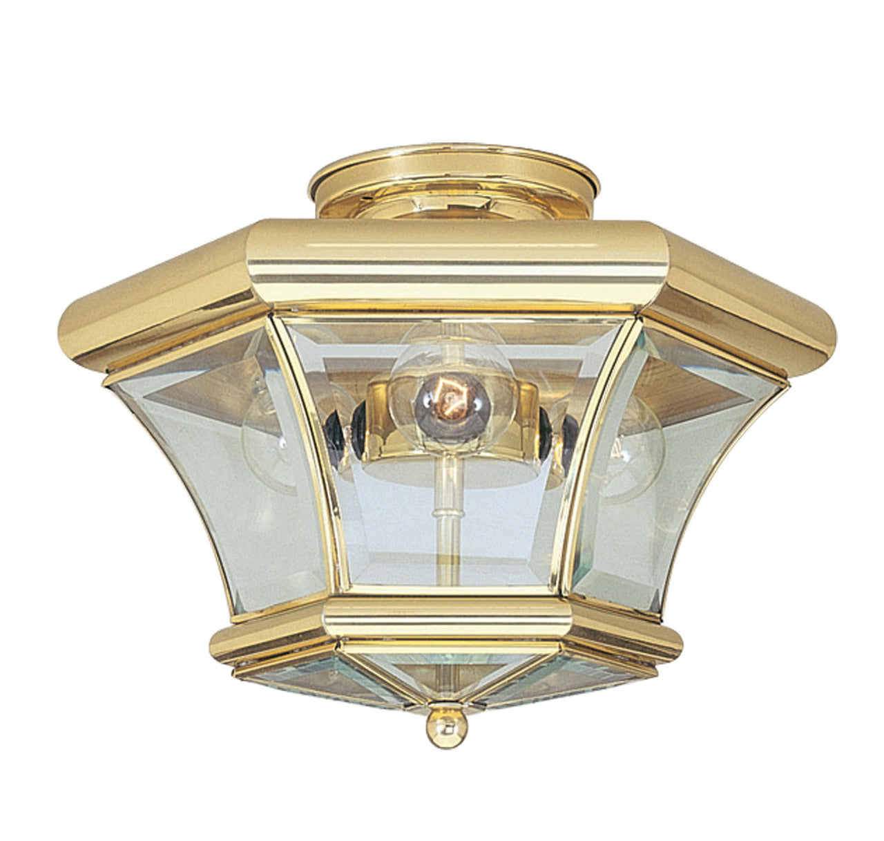 LIVEX Lighting 4083-02 Monterey Flushmount in Polished Brass (3 Light)