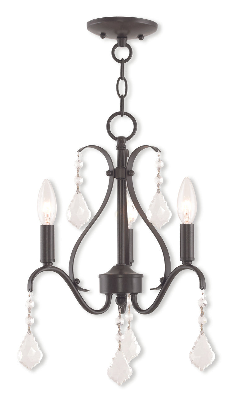 LIVEX Lighting 40843-92 Caterina Mini Chandelier in English Bronze (3 Light)