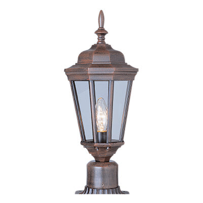 Trans Globe Lighting 4096 BC 20.75" Outdoor Black Copper Traditional Postmount Lantern(Shown in Rust Finish)