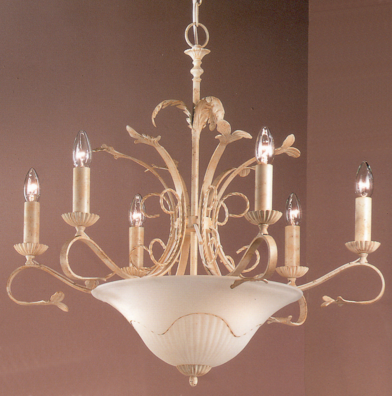 Classic Lighting 4118 I Treviso Wrought Iron Chandelier in Ivory (Imported from Italy)