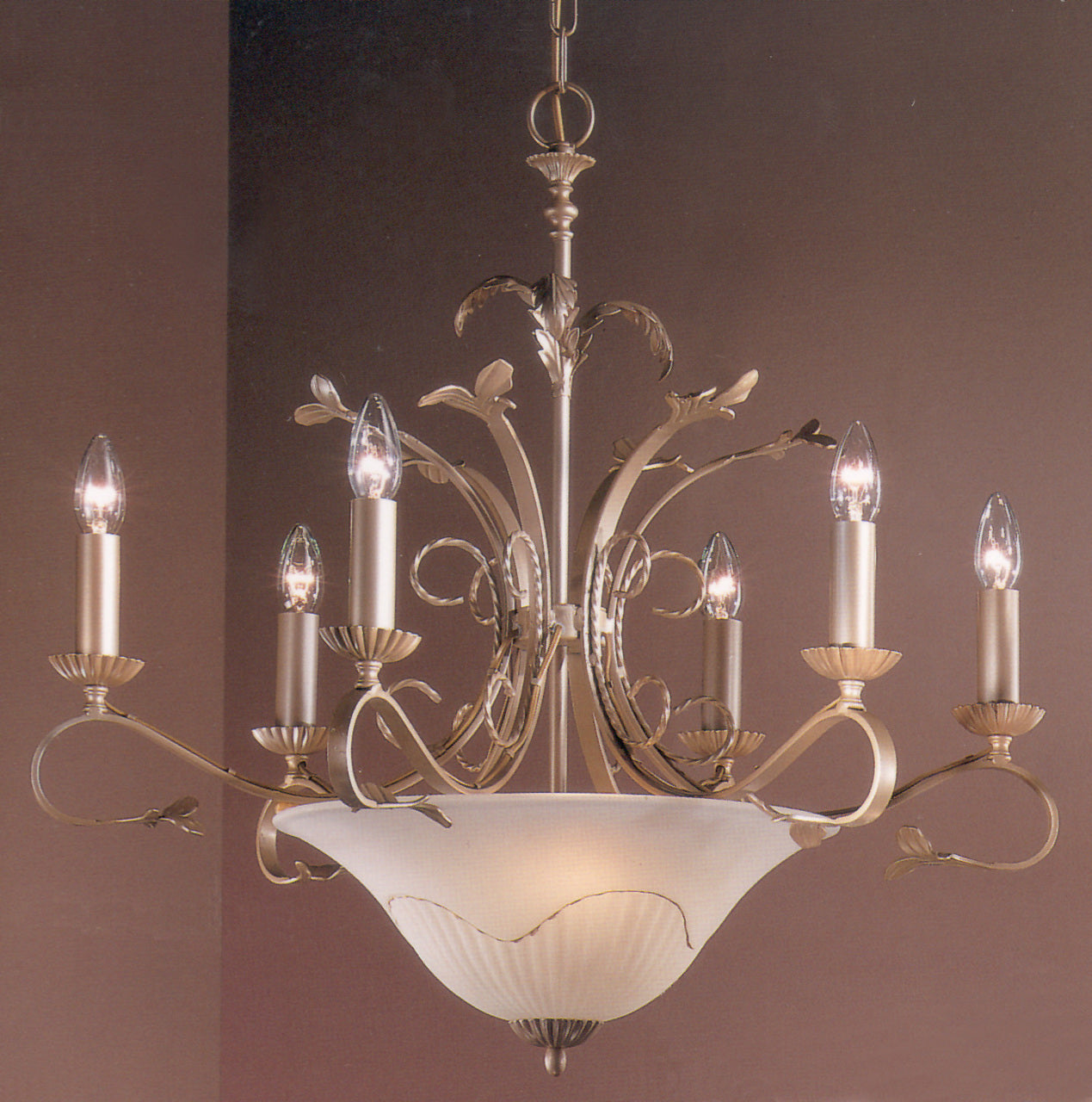 Classic Lighting 4118 PG Treviso Wrought Iron Chandelier in Pearlized Gold (Imported from Italy)