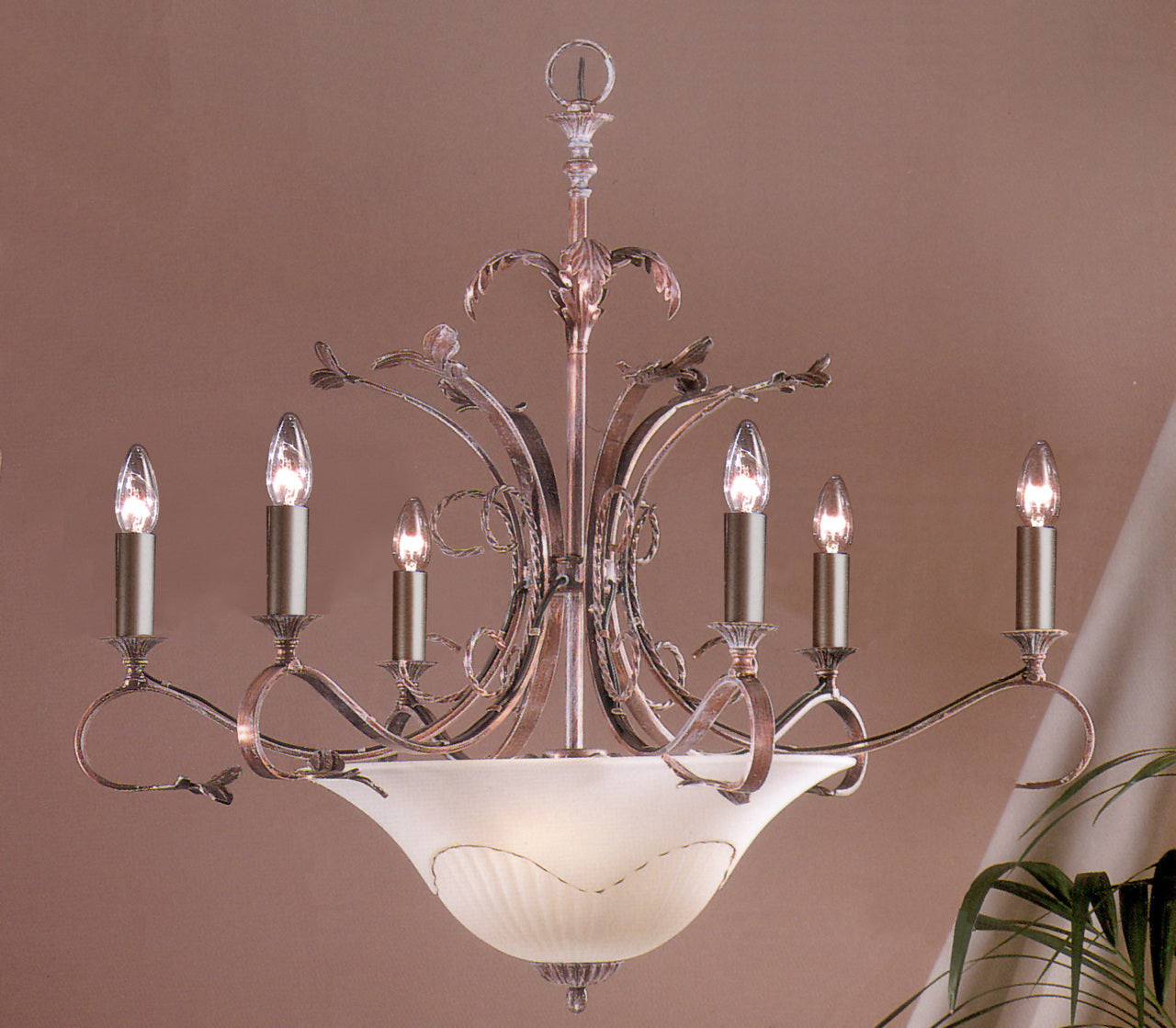 Classic Lighting 4118 WC Treviso Wrought Iron Chandelier in Weathered Clay (Imported from Italy)