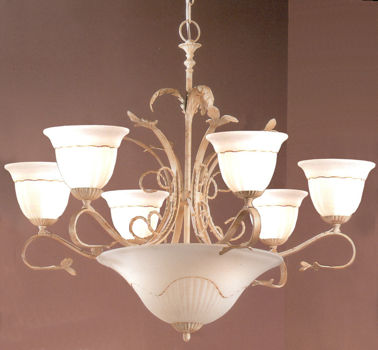 Classic Lighting 4119 I Treviso Wrought Iron Chandelier in Ivory (Imported from Italy)
