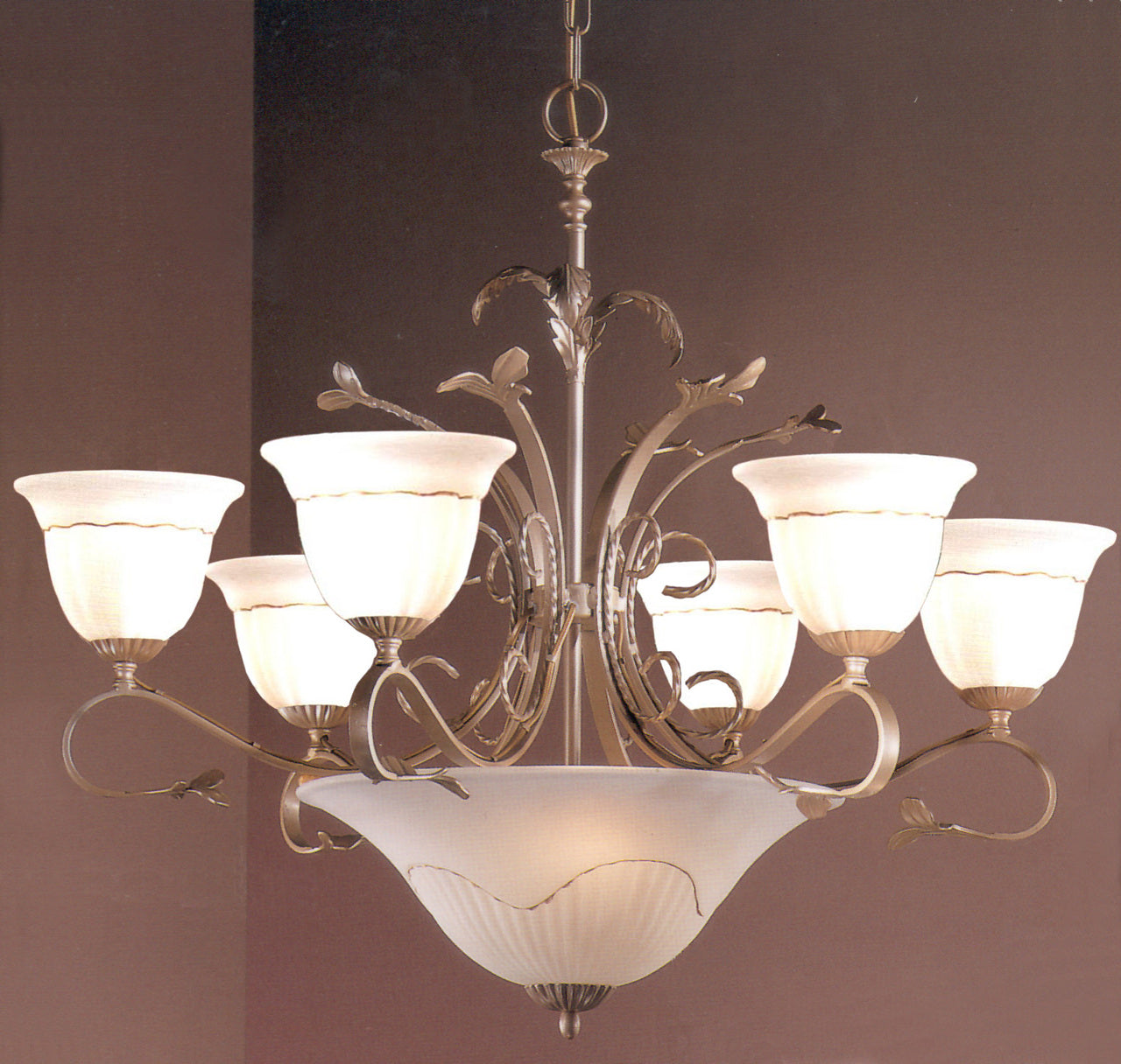 Classic Lighting 4119 PG Treviso Wrought Iron Chandelier in Pearlized Gold (Imported from Italy)