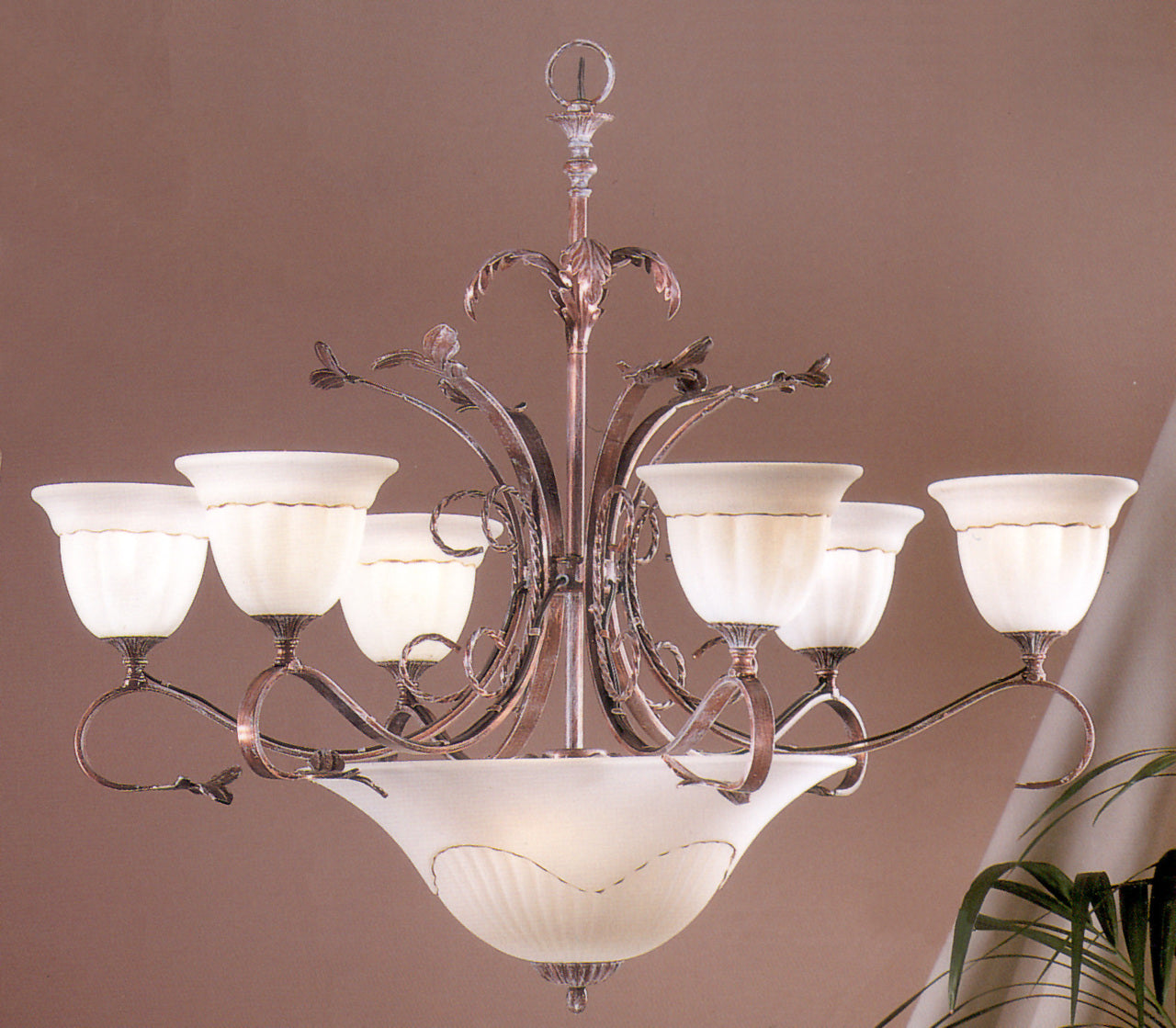 Classic Lighting 4119 WC Treviso Wrought Iron Chandelier in Weathered Clay (Imported from Italy)