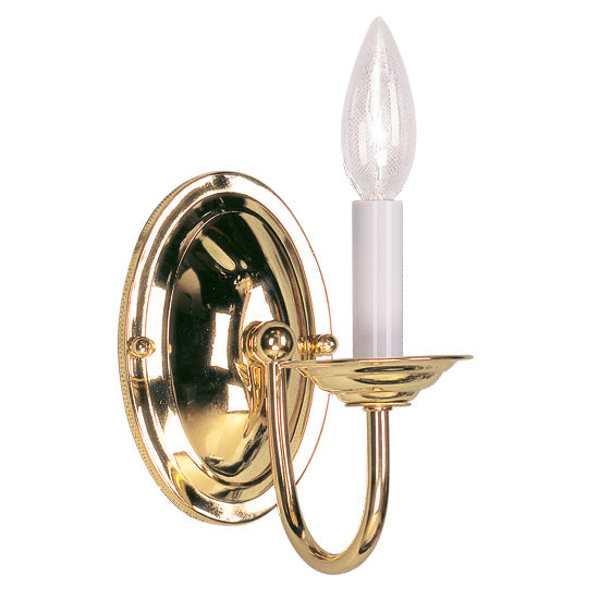 LIVEX Lighting 4151-02 Home Basics Wall Sconce in Polished Brass (1 Light)