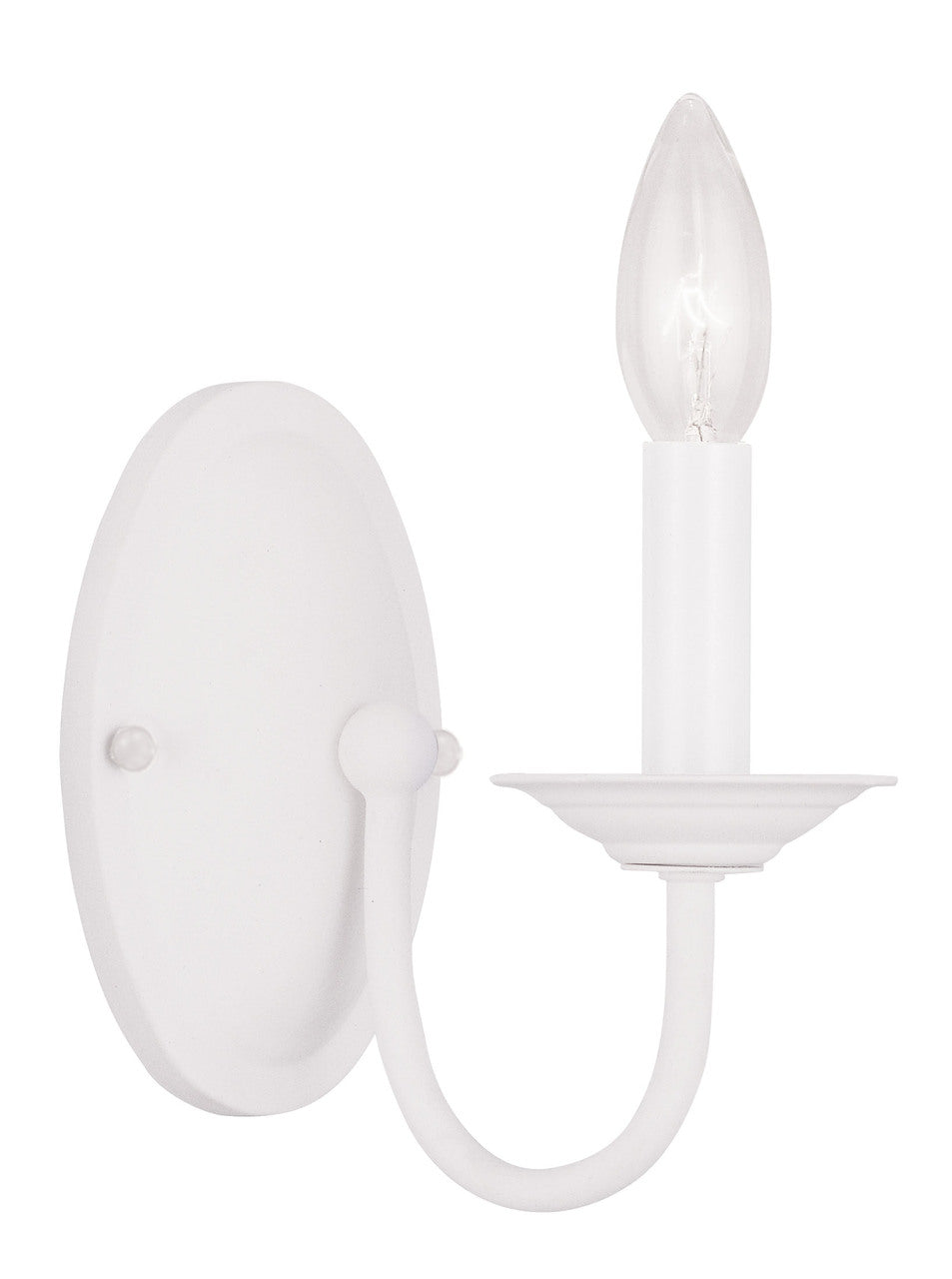 LIVEX Lighting 4151-03 Williamsburgh Wall Sconce in White (1 Light)